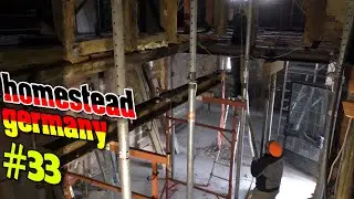 Removing a heavy steel beam from the construction