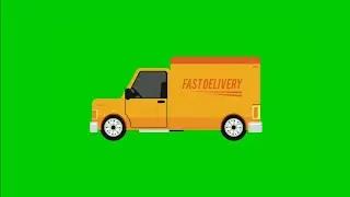 Delivery Van Transport Animation Green Screen Effect HD Footage