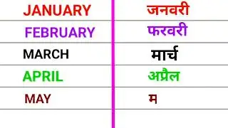 Months name in Hindi and English |English month name in Hindi and English | January February Spel...