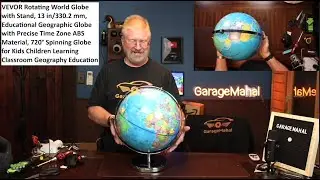 VEVOR Rotating World Globe with Stand, 13 in/330.2 mm, Educational Geographic Globe Precise TimeZone