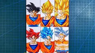 How to Draw Goku's All Transformation😱[ Dragonball ]