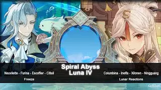Spiral Abyss Luna IV -  Neuvilette Freeze & Ningguang in Lunar Charged/Crystalize