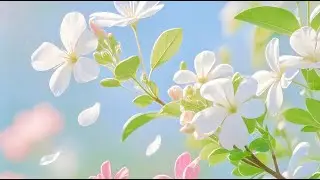 🎵 Relaxing Nature Music | White Flowers & Soft Morning Light 🌼
