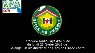 Interview Gîtes de France Cantal par Radio Pays d'Aurillac