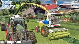 CLOVER SILAGE: WINDROWING AND PICKUP W/ CLAAS & FENDT | M&uuml;nsinger Alb | Farming Simulator 25 | 3