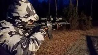Night Testing Red Dot offset on Primary Arms 5-25&times;56 scope