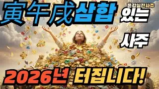 [인 오 술 삼합 있는 사주, 2026년 터집니다!] 사주에 인오술 삼합이 있어서 신약한데 병오년 운이 왔을 때 신강신약의 변화와 해석 #신강신약 #삼합 #인오술 #2026년운세