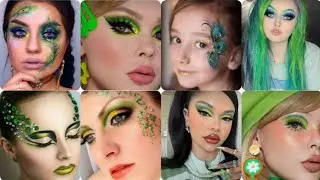 14 AUGUST EYE MAKEUP IDEAS ll INDEPENDENCE DAY MAKEUP LOOKS ll GREEN AND WHITE MAKEUP IDEAS
