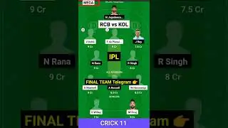 RCB vs KOL dream11 prediction | RCB vs KOL dream 11 prediction2023 | RCB vs KOL