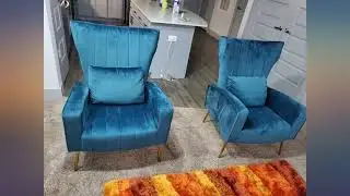 WQSLHX Living Room Chairs Set of 2 with Lumbar Pillow, Velvet Accent Chair with review