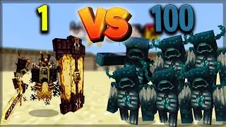 Minecraft: 1 IGNIS VS 100 WARDENS ! - BATALHA DE MOBS