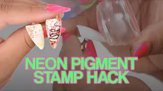 Neon Pigment Stamp Hack | Paint Splatter Effect Nail Art Tutorial🎨🖌️