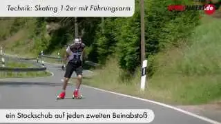 Skiroller Cross Skate Skike Lauftechnik Skating 1-2er mit Führungsarm www.sportalbert.de