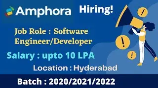 Amphora Off Campus Hiring Freshers for the Role of Software Engineer/Developer |