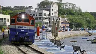 바다 옆 철길을 지나던 화물열차. 진해 행암철길마을. 진해 행암선&사비선. 본무 DEL7442, 보기 DEL7514 . 진해 행암 기찻길 폐선로 아닙니다!