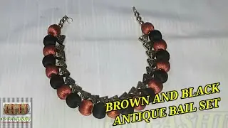 Elegant Brown and black antique bail necklace set/ silk thread necklace set/ #PBFASHIONS
