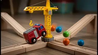 HABA Kullerb&uuml; Fire Truck vs Crane: Ultimate Crash Test ASMR 2026 🏗️ [Satisfying Chaos]