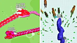 Snake Clash Vs Snake grow game in MAX LEVEL | Level Up Snake run | Merge Simulator Battles