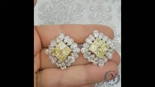27.23ct Yellow & White Diamond Cluster Earrings by Graff
