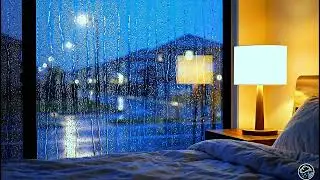 Blue Night Rain Sounds for Sleeping 🌙 | Window Rain Ambience | Deep Relaxing Rain Noise