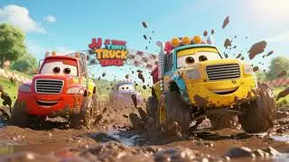 JJ and the Tiny Trucks Muddy Race 🏎️🚚💨 | Fun Kids Song