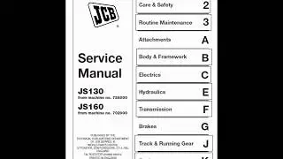 JCB JS130, JS160 Excavator Service Manual