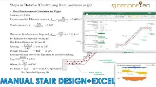 Manual Design of Stair | Stair Design using Excel Sheet
