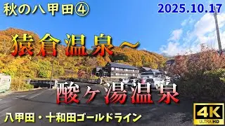 【秋の八甲田④猿倉温泉～酸ヶ湯温泉】紅葉の八甲田・十和田ゴールドラインのドライブ動画です(2025.10.17)