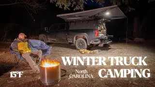 Solo Truck Camping at 15°F | Relaxing Winter Night