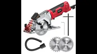 Mini Circular Saw, 4.0Amp Compact Electric Circular Saw ， 2 Blades,Max Cutting Depth 48mm, 3500RPM