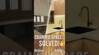 Glossy Modular Kitchen Makeover ✨ Stunning Before & After Reveal! #shorts