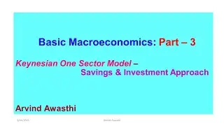 Basic Macroeconomics Part 3 - Keynesian One Sector Model - Savings Investment Approach