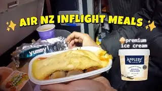 Air New Zealand Inflight Meals Review ✈️ | Dinner, Breakfast & Appleby Farms Ice Cream 🍦