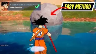 Push Giant Boulders or Timber Pine logs Fortnite