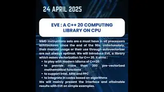EVE a C++20 Library For CPU Computing
