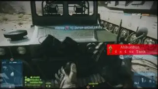 Xbox 360 Battlefield 3 C4 jeep vs tank