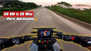 50 KM in 20 Minutes with Pillion On KTM DUKE 390😱 | Duke 390 High Speed Crazy Ride 🔥