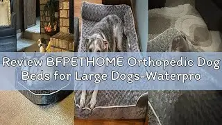 Review BFPETHOME Orthopedic Dog Beds for Large Dogs-Waterproof Sofa Dog Bed with Removable Washable
