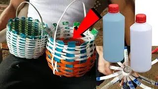 Como hacer canastas casera de botellas plasticas