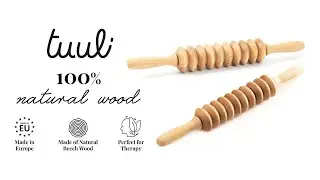 Anti Cellulite Massage Disk Massager Roller with Wooden Handle Maderotherapy - Tuuli