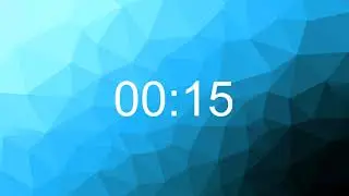 15 sec Silent Timer - count UP - blue polygon background