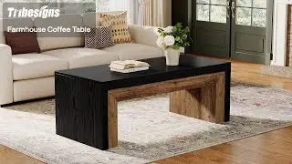 🖤✨ Tribesigns Color-Block Coffee Table: Sleek Style + Smart Function - SL0073
