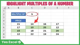 Highlight Multiples of a Specific Number in Excel