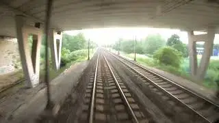 Train cab ride; Dordrecht; via Stadspolders track 2 to track 32a (20230626)