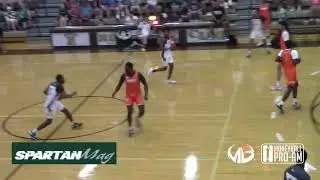 Michigan State sophomore Tre Holloman at Moneyball pro-am