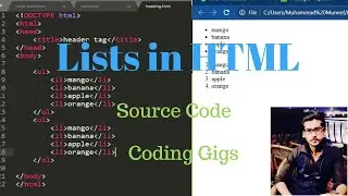How to create lists in HTML |2020| nested list in HTML5 | Lists in html | CodingGigs | lists in html
