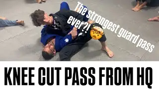 Knee cut guard pass from HQ position jiu jitsu