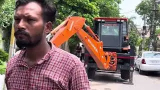 Encroachment demolition drive in Model Town phase 1 Bathinda by BDA