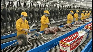 SOOTY MANGABEY Monkey Bones to Colgate Toothpaste | World’s Most Advanced Luxury Factory Process....