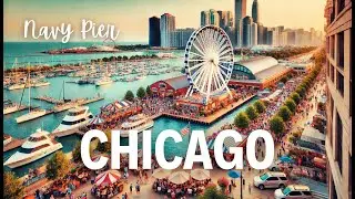 Chicago's Navy Pier - Iconic Ferris Wheel and Bustling Boardwalk.